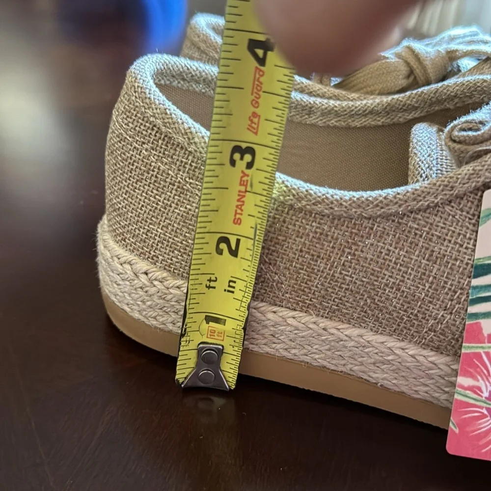 Tommy Bahama Galana Shimmer Tan Canvas Espadrille Sneakers Size  7.5